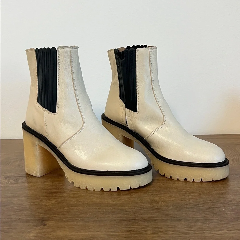 Free People James Chelsea Boot White Leather EU 36 US 6